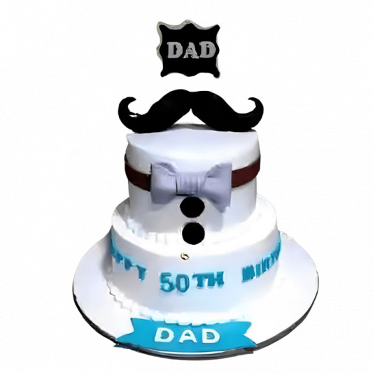 2 Tier Mustache Cake online delivery in Noida, Delhi, NCR, Gurgaon