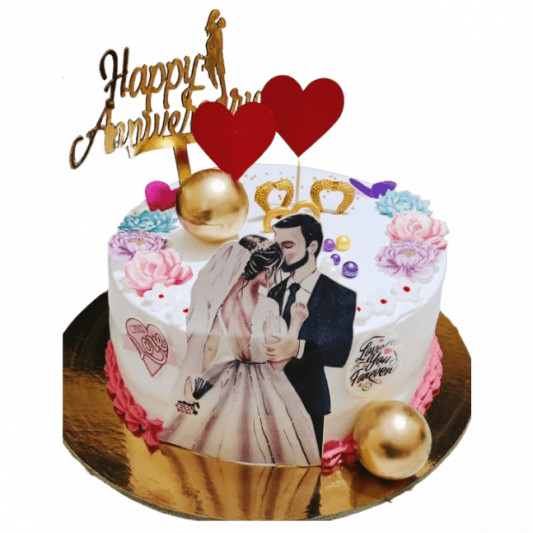 Anniversary Photo Couple Cake online delivery in Noida, Delhi, NCR, Gurgaon