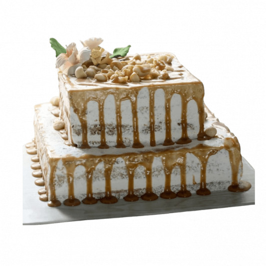 Chocolaty Golden 2 Tier Cake online delivery in Noida, Delhi, NCR, Gurgaon