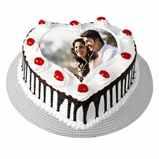 Black Forest Heart Shape Photo Cake online delivery in Noida, Delhi, NCR, Gurgaon