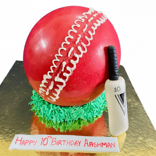 Cricket Ball and Bat theme Piñata Cake online delivery in Noida, Delhi, NCR, Gurgaon