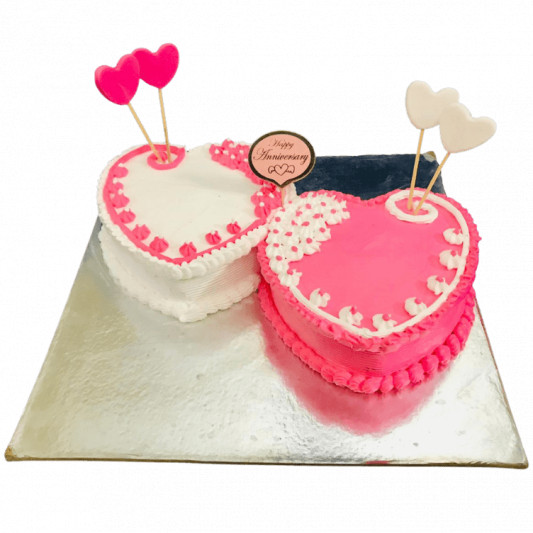 Double Heart Anniversary Cake online delivery in Noida, Delhi, NCR, Gurgaon