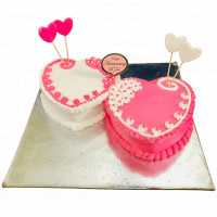 Double Heart Anniversary Cake online delivery in Noida, Delhi, NCR,
                    Gurgaon