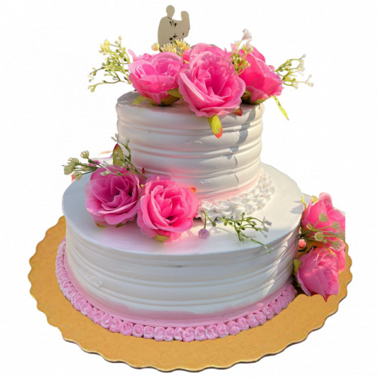 Elegant Pink Wedding Cake online delivery in Noida, Delhi, NCR, Gurgaon