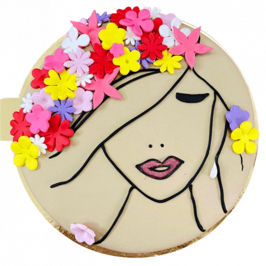 Flower Lady Cake online delivery in Noida, Delhi, NCR, Gurgaon