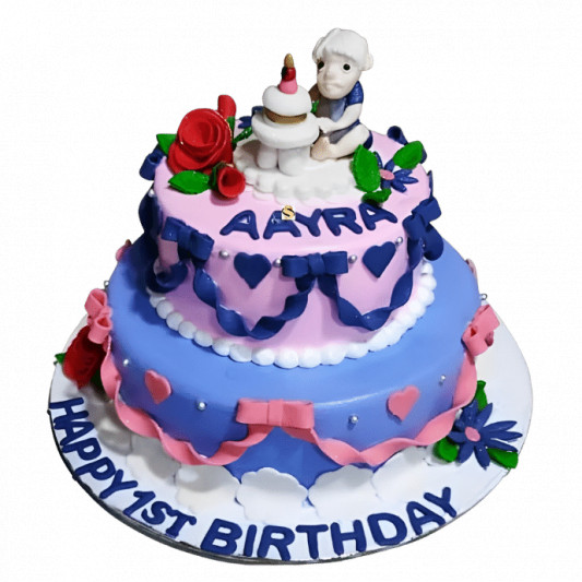 1st Birthday Two Tier Cake online delivery in Noida, Delhi, NCR, Gurgaon