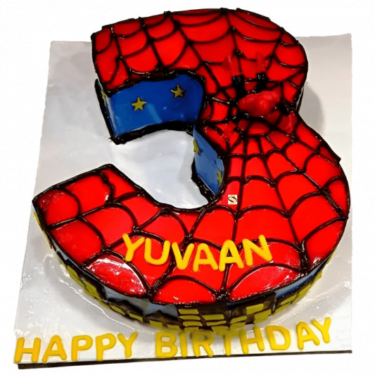 Spiderman Number 3 Cake online delivery in Noida, Delhi, NCR, Gurgaon