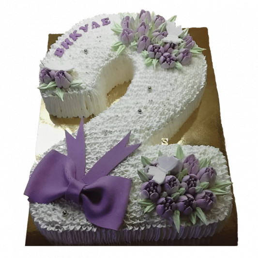 Fondant Flowers Ribbon Cake online delivery in Noida, Delhi, NCR, Gurgaon