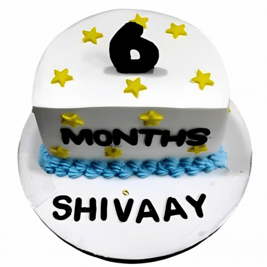 6 Months Birthday Cake | Bakehoney.Com