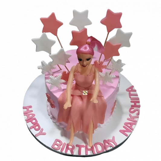 Pink Doll Cake online delivery in Noida, Delhi, NCR, Gurgaon