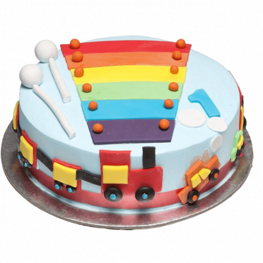 Cool Train First Birthday Cake online delivery in Noida, Delhi, NCR, Gurgaon