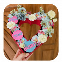 Heart Monogram tray for Birthday online delivery in Noida, Delhi, NCR,
                    Gurgaon