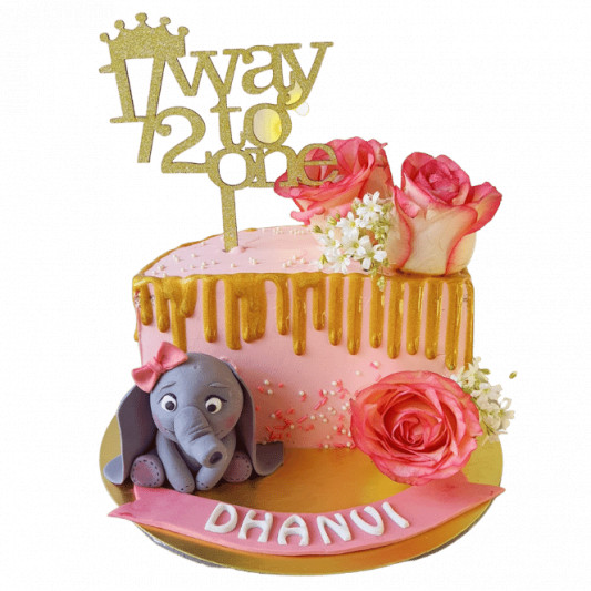 6 Months Theme Cake for Baby Girl online delivery in Noida, Delhi, NCR, Gurgaon
