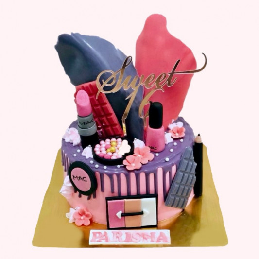 Makeup Theme Cake | Mac Makeup Cake online delivery in Noida, Delhi, NCR, Gurgaon