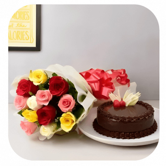 Floral Medley Hamper Cake online delivery in Noida, Delhi, NCR, Gurgaon