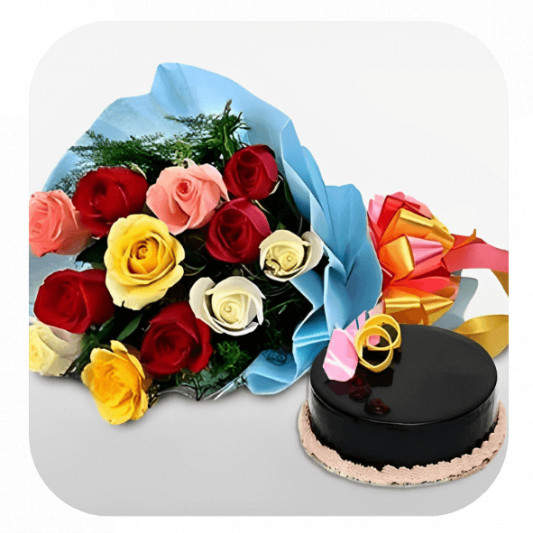 Chocolaty Beauty of Roses Cake online delivery in Noida, Delhi, NCR, Gurgaon