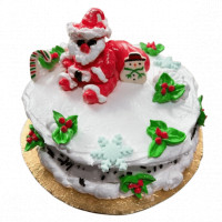 Christmas Cream Cake with Santa Topper online delivery in Noida, Delhi, NCR,
                    Gurgaon