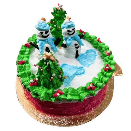 Snowmen N Christmas Tree Cake online delivery in Noida, Delhi, NCR, Gurgaon