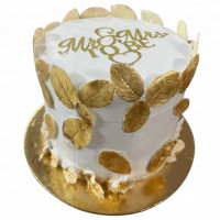 Celebration Cake with Golden Chocolate Leaves online delivery in Noida, Delhi, NCR,
                    Gurgaon