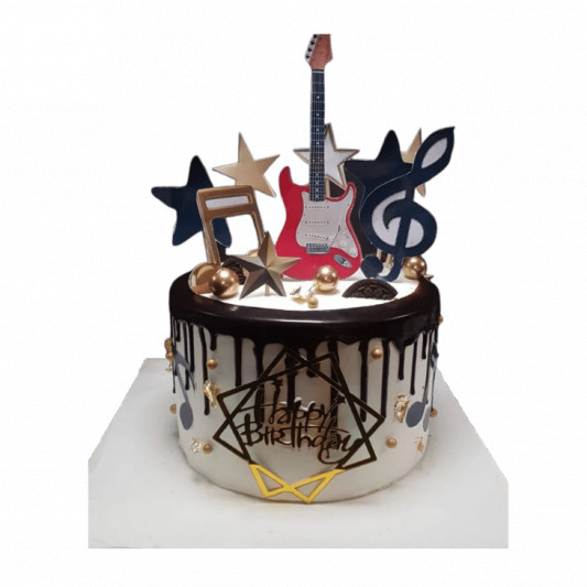 Pink Guitar Birthday Cake - Flecks Cakes