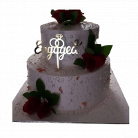 Just Engaged Cake with Flower online delivery in Noida, Delhi, NCR,
                    Gurgaon