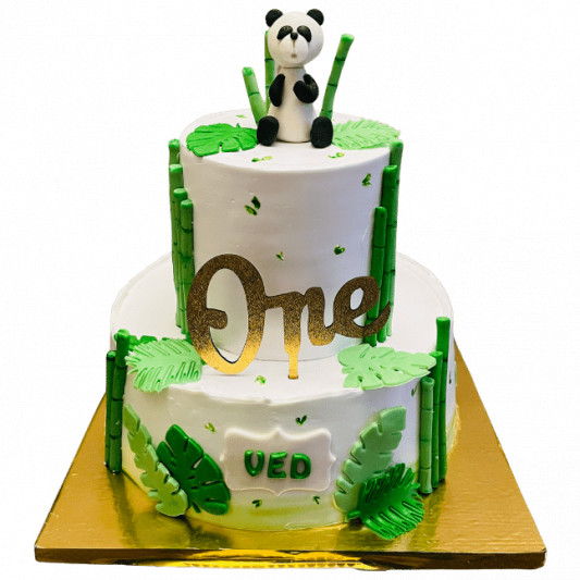 Panda Theme 2 Tier Cake online delivery in Noida, Delhi, NCR, Gurgaon