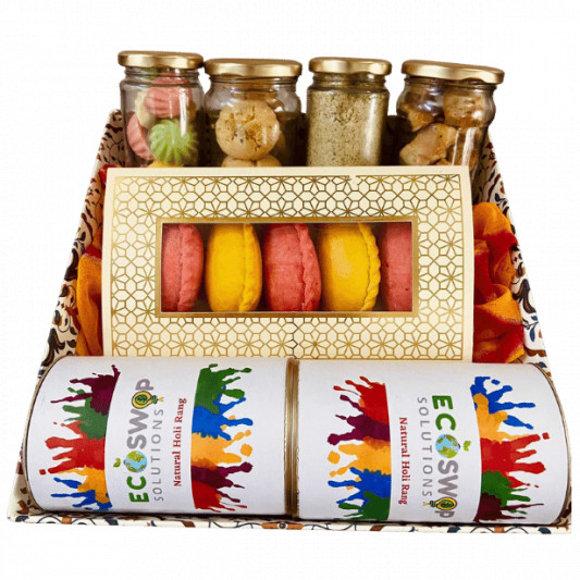 Gift Box of Holi Dessert with ECO Friendly Colour online delivery in Noida, Delhi, NCR, Gurgaon