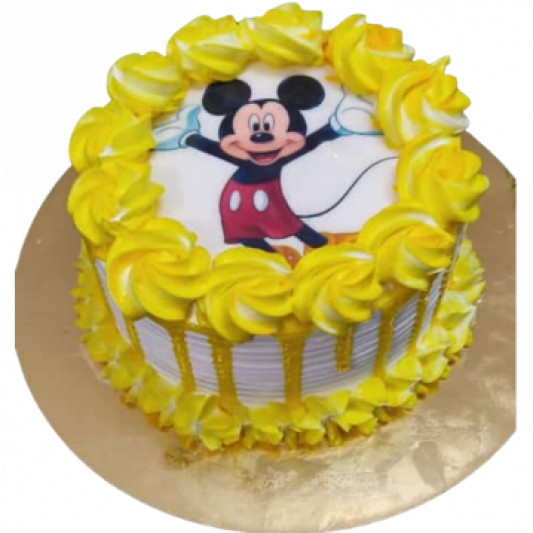 Mango Mickey Mouse Photo Cake online delivery in Noida, Delhi, NCR, Gurgaon