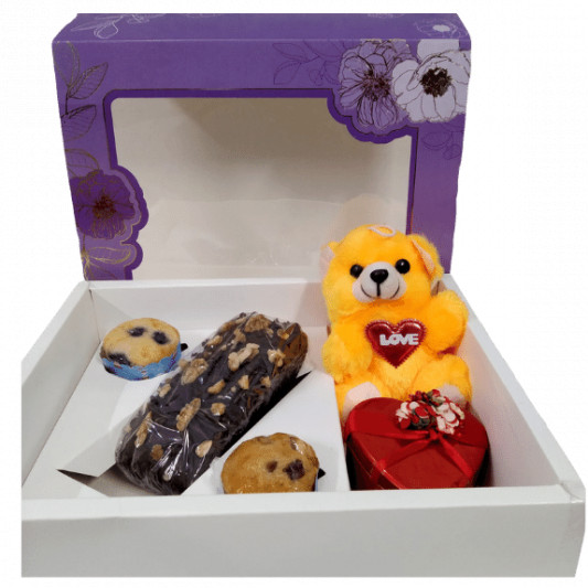 Combo of Chocolate with Teddy Bear online delivery in Noida, Delhi, NCR, Gurgaon