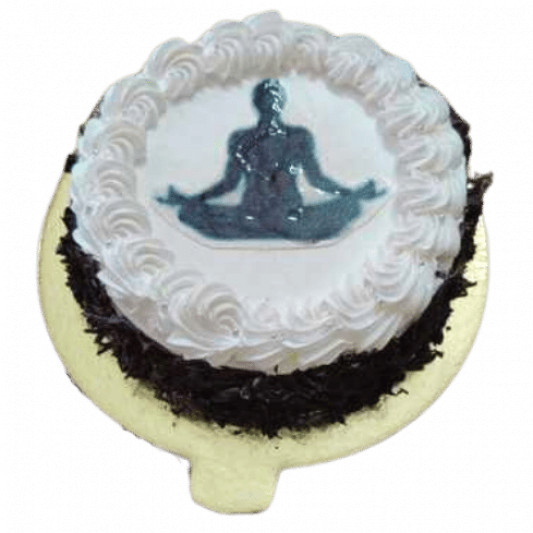 Yoga Cake with Custom Edible Topper online delivery in Noida, Delhi, NCR, Gurgaon