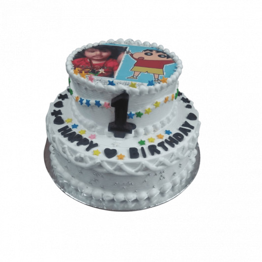 2 Tier Photo Cake online delivery in Noida, Delhi, NCR, Gurgaon