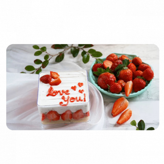 Strawberry Glass Tub Cake online delivery in Noida, Delhi, NCR, Gurgaon