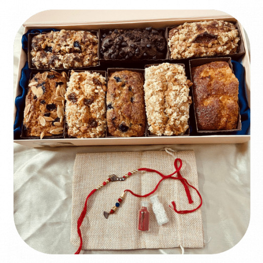 Tea Loaves Gift Hamper with Rakhi online delivery in Noida, Delhi, NCR, Gurgaon