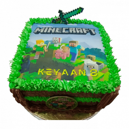 Minecraft Photo Cake online delivery in Noida, Delhi, NCR, Gurgaon