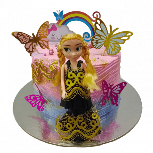 Happy Doll Cake With Butterfly online delivery in Noida, Delhi, NCR, Gurgaon