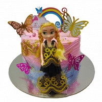 Happy Doll Cake With Butterfly online delivery in Noida, Delhi, NCR,
                    Gurgaon