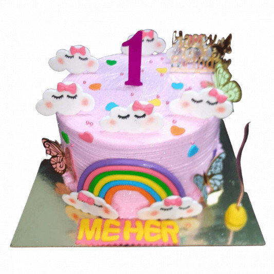 Beautiful Rainbow Theme Cake online delivery in Noida, Delhi, NCR, Gurgaon