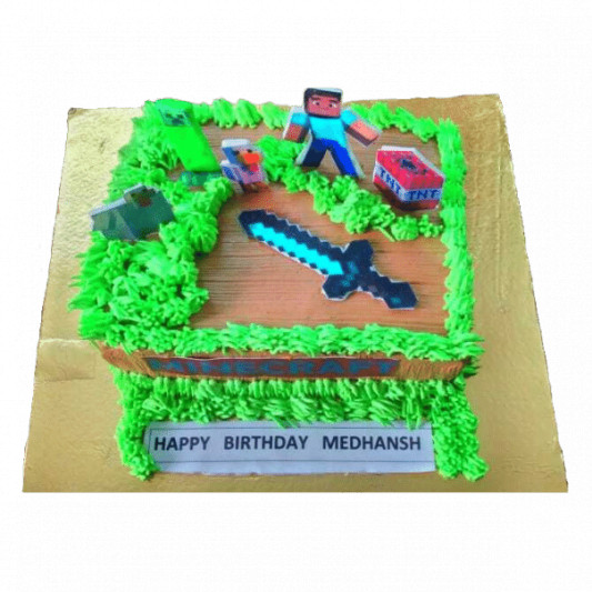 Minecraft Customize Cake online delivery in Noida, Delhi, NCR, Gurgaon