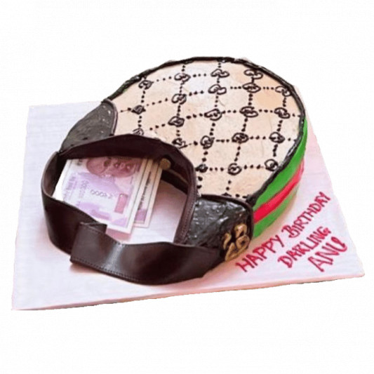 Gucci Bag Cake with Edible Money online delivery in Noida, Delhi, NCR, Gurgaon