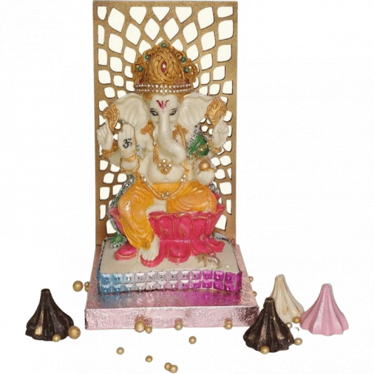 Unique White Chocolate Ganpati Idol online delivery in Noida, Delhi, NCR, Gurgaon