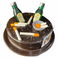 Liquor Bottle with  Cigarette Theme Cake online delivery in Noida, Delhi, NCR,
                    Gurgaon