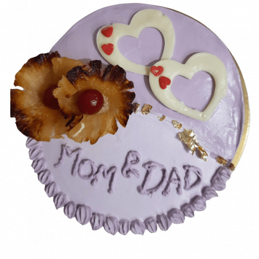 Special Pineapple Cake for Mom and Dad online delivery in Noida, Delhi, NCR, Gurgaon