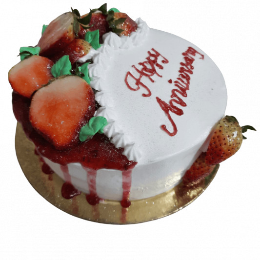 Strawberry Anniversary Cake online delivery in Noida, Delhi, NCR, Gurgaon