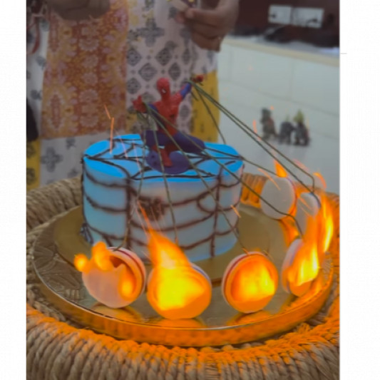 Spiderman Cake with Fire Paper online delivery in Noida, Delhi, NCR, Gurgaon