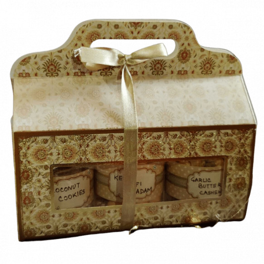 Gift Pack Of Golden Containing 3 Jars  online delivery in Noida, Delhi, NCR, Gurgaon