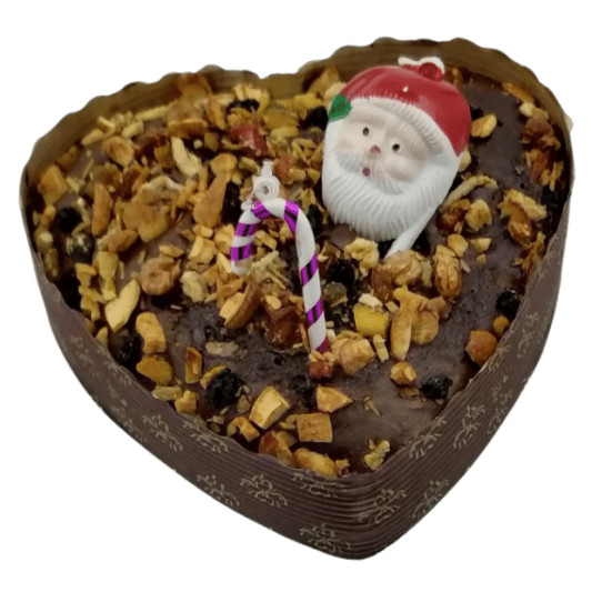 Heart Shaped Christmas Plum Cake online delivery in Noida, Delhi, NCR, Gurgaon