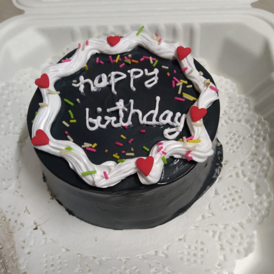 Bento Cake with black cream online delivery in Noida, Delhi, NCR, Gurgaon