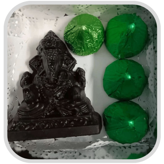 Chocolate Ganpati Idol with 4 Psc Modak Chocolates online delivery in Noida, Delhi, NCR, Gurgaon