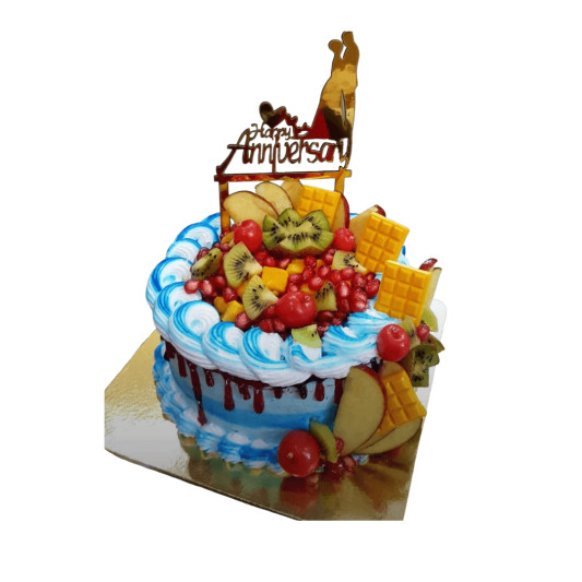 Anniversary Fruit Overloaded Cake online delivery in Noida, Delhi, NCR, Gurgaon