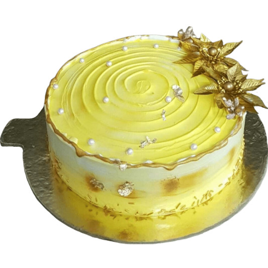 Beautiful Pineapple Cake with Artificial Flower online delivery in Noida, Delhi, NCR, Gurgaon